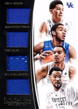 2015 Panini Immaculate Collection Collegiate - Quads #6 Trey Lyles / Devin Booker / Karl-Anthony Towns / Willie Cauley-Stein Front
