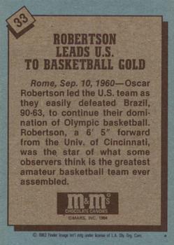 1983-84 Topps M&M's Olympic Heroes #33 Oscar Robertson Back