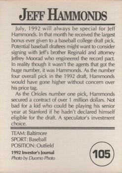 1992 Investor's Journal #105 Jeffrey Hammonds Back