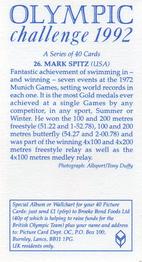 1992 Brooke Bond Olympic Challenge #26 Mark Spitz Back