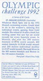 1992 Brooke Bond Olympic Challenge #27 Shane Gould Back
