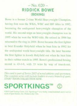 2015 Leaf Sportkings - Green #20 Riddick Bowe Back