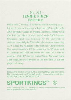 2015 Leaf Sportkings - Green #24 Jennie Finch Back