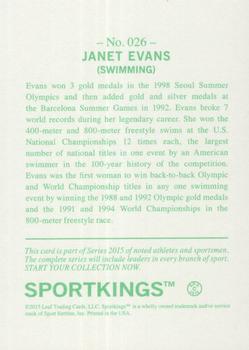 2015 Leaf Sportkings - Green #26 Janet Evans Back