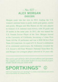 2015 Leaf Sportkings - Green #27 Alex Morgan Back