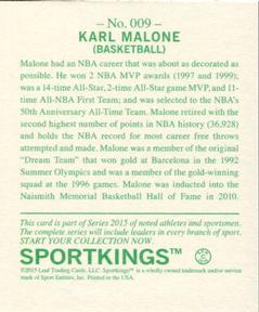 2015 Leaf Sportkings - Mini #9 Karl Malone Back