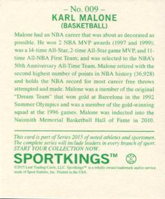 2015 Leaf Sportkings - Mini Gold #9 Karl Malone Back