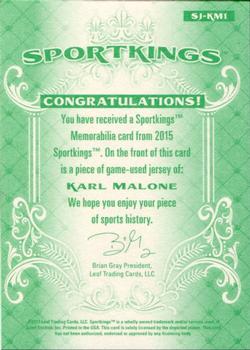 2015 Leaf Sportkings - Sportkings Memorabilia Green #SJ-KM1 Karl Malone Back