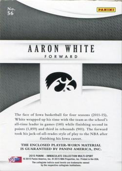 2015 Panini Immaculate Collection Collegiate - Immaculate Logos #56 Aaron White Back