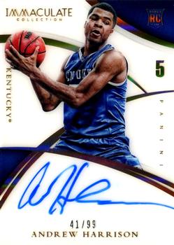2015 Panini Immaculate Collection Collegiate - Immaculate Numbers Rookie Autographs #374 Andrew Harrison Front