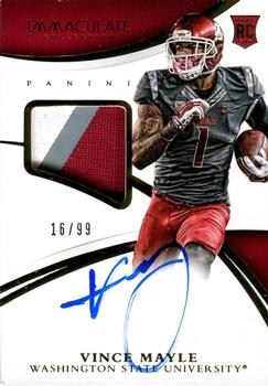 2015 Panini Immaculate Collection Collegiate - Immaculate Signature Patches Rookie #336 Vince Mayle Front