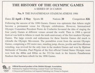 1996 Imperial Publishing Ltd The History of The Olympic Games #9 The Panathenean Stadium Athens 1906 Back