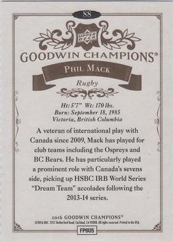2016 Upper Deck Goodwin Champions #88 Phil Mack Back