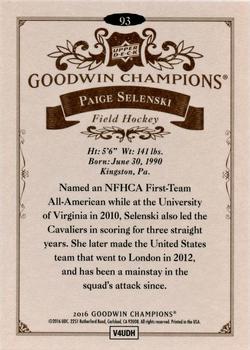 2016 Upper Deck Goodwin Champions #93 Paige Selenski Back