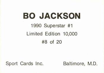1990 Sport Cards Superstar #1 (unlicensed) #8 Bo Jackson Back