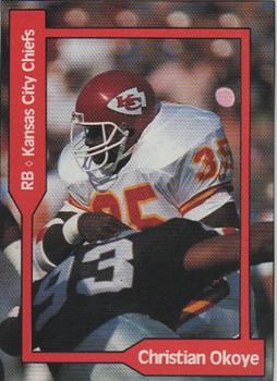 1991 SCD Sports Card Pocket Price Guide FB/BK/HK Collector #26 Christian Okoye Front