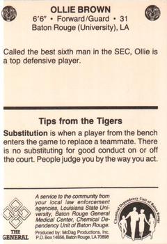1985-86 LSU Tigers #5 Ollie Brown Back