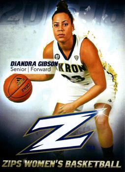 2015-16 Akron Zips Schedule Cards #NNO DiAndra Gibson Front