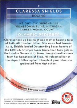 2016 Topps U.S. Olympic & Paralympic Team Hopefuls - Bronze #2 Claressa Shields Back