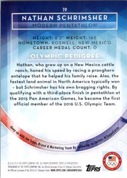 2016 Topps U.S. Olympic & Paralympic Team Hopefuls - Bronze #19 Nathan Schrimsher Back
