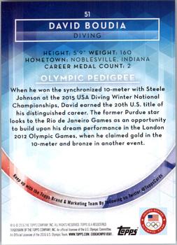2016 Topps U.S. Olympic & Paralympic Team Hopefuls - Bronze #51 David Boudia Back