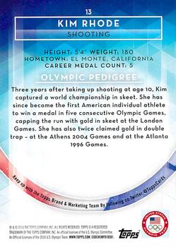 2016 Topps U.S. Olympic & Paralympic Team Hopefuls - Silver #13 Kim Rhode Back