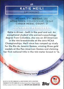 2016 Topps U.S. Olympic & Paralympic Team Hopefuls - Silver #69 Katie Meili Back
