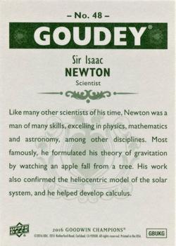 2016 Upper Deck Goodwin Champions - Goudey #48 Sir Isaac Newton Back