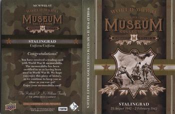 2016 Upper Deck Goodwin Champions - Museum Collection World War II Booklet Relics Exchange #MCWWII-ST Stalingrad Back