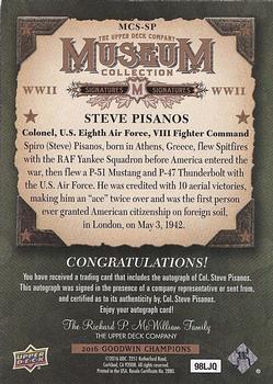 2016 Upper Deck Goodwin Champions - Museum Collection World War II Signatures #MCS-SP Steve Pisanos Back