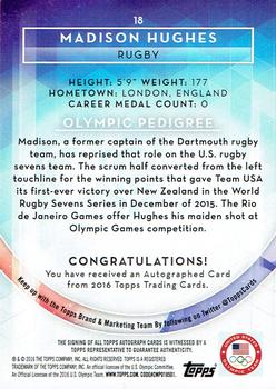 2016 Topps U.S. Olympic & Paralympic Team Hopefuls - Autographs Bronze #18 Madison Hughes Back