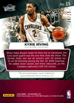 2016 Panini The National VIP - Relics Blue Pulsar #15 Kyrie Irving Back