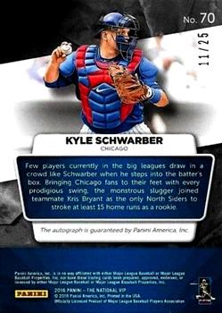 2016 Panini The National VIP - Autographs Red Pulsar #70 Kyle Schwarber Back