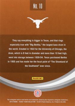 2015 Panini Texas Longhorns #10 Texas Traditions Back