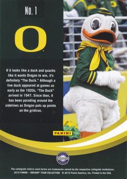 2015 Panini Oregon Ducks #1 The Duck Back