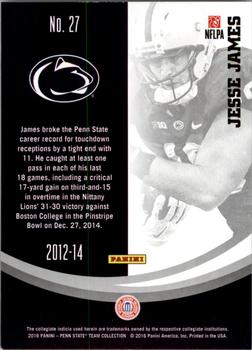 2016 Panini Penn State Nittany Lions #27 Jesse James Back