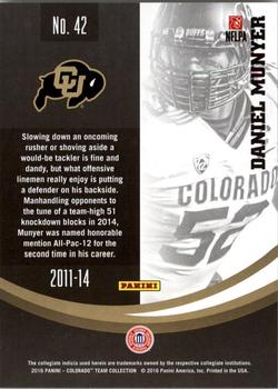 2016 Panini Colorado Buffaloes #42 Daniel Munyer Back