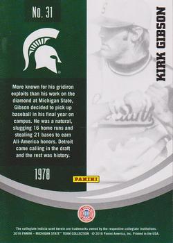 2016 Panini Michigan State Spartans #31 Kirk Gibson Back