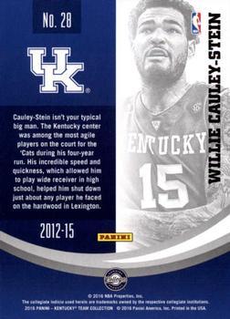 2016 Panini Kentucky Wildcats - Kentucky Gold #28 Willie Cauley-Stein Back