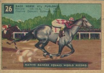 1954 Parkhurst Race Against Time (V339-12) #26 Native Dancer equals World Record Front