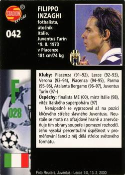 2000 Stadion World Stars #042 Filippo Inzaghi Back