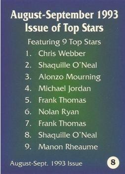 1993 Top Stars Magazine #8 Shaquille O'Neal Back