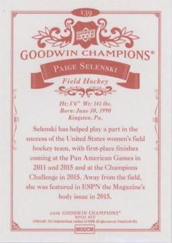 2016 Upper Deck Goodwin Champions - Royal Red #139 Paige Selenski Back