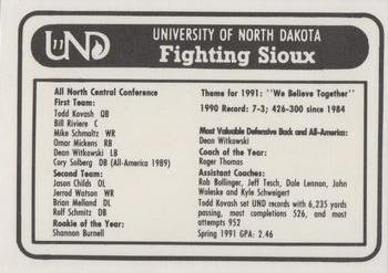 1991-92 North Dakota Fighting Sioux #11 Football Back