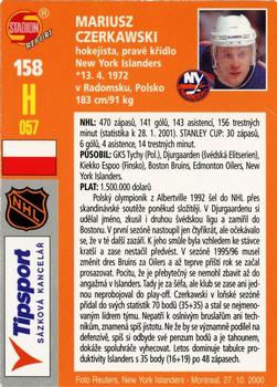 2001 Stadion World Stars #158 Mariusz Czerkawski Back