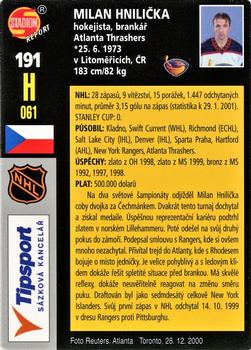 2001 Stadion World Stars #191 Milan Hnilicka Back