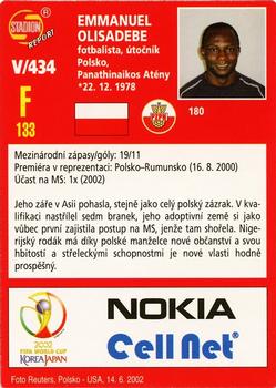 2002 Stadion World Stars #434 Emmanuel Olisadebe Back