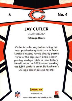 2013 Panini National Sports Collectors Convention - Team Colors #4 Jay Cutler Back