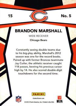 2013 Panini National Sports Collectors Convention - Team Colors #5 Brandon Marshall Back