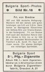1932 Bulgaria Sport Photos #18 Eva von Bredow [Frl. von Bredow] Back